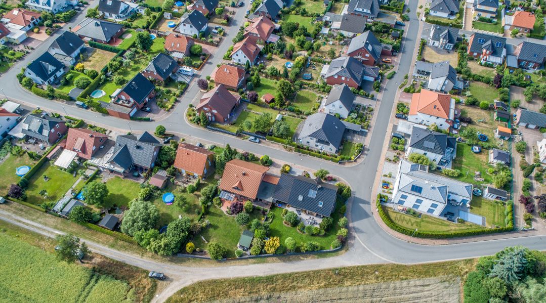 Luftaufnahme von Dächern in Kirchlengern und Umgebung